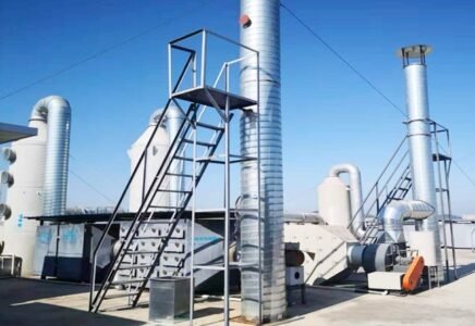 Spray exhaust gas treatment facilities